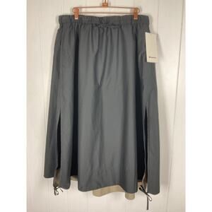 Lululemon Women's Black High Low Side Slit Midi Length‎ Skirt Size XL NWT